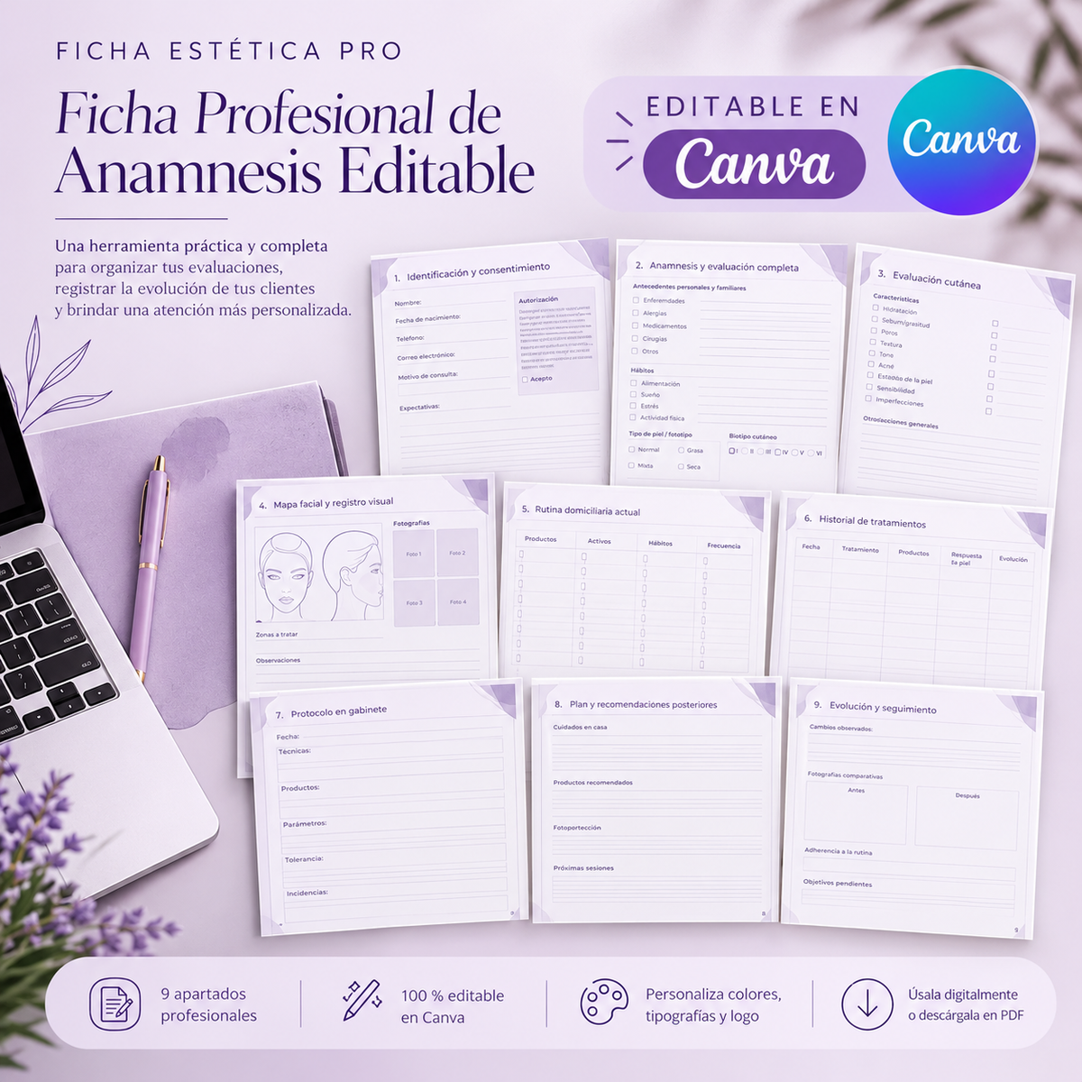 FICHA ANAMNESIS FACIAL 100% EDITABLE